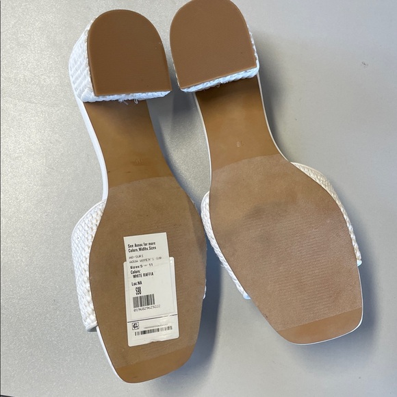 AQUA Women's Suri Slip On High Heel Slide Sandals Size 10M In White Raffia - Picture 4 of 6